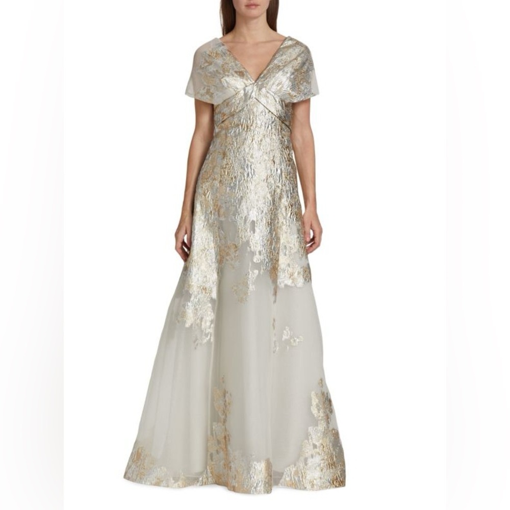 TERI JON BY RICKIE FREEMAN Metallic Jacquard Ball Gown